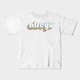 Atreyu - Retro Rainbow Typography Faded Style Kids T-Shirt